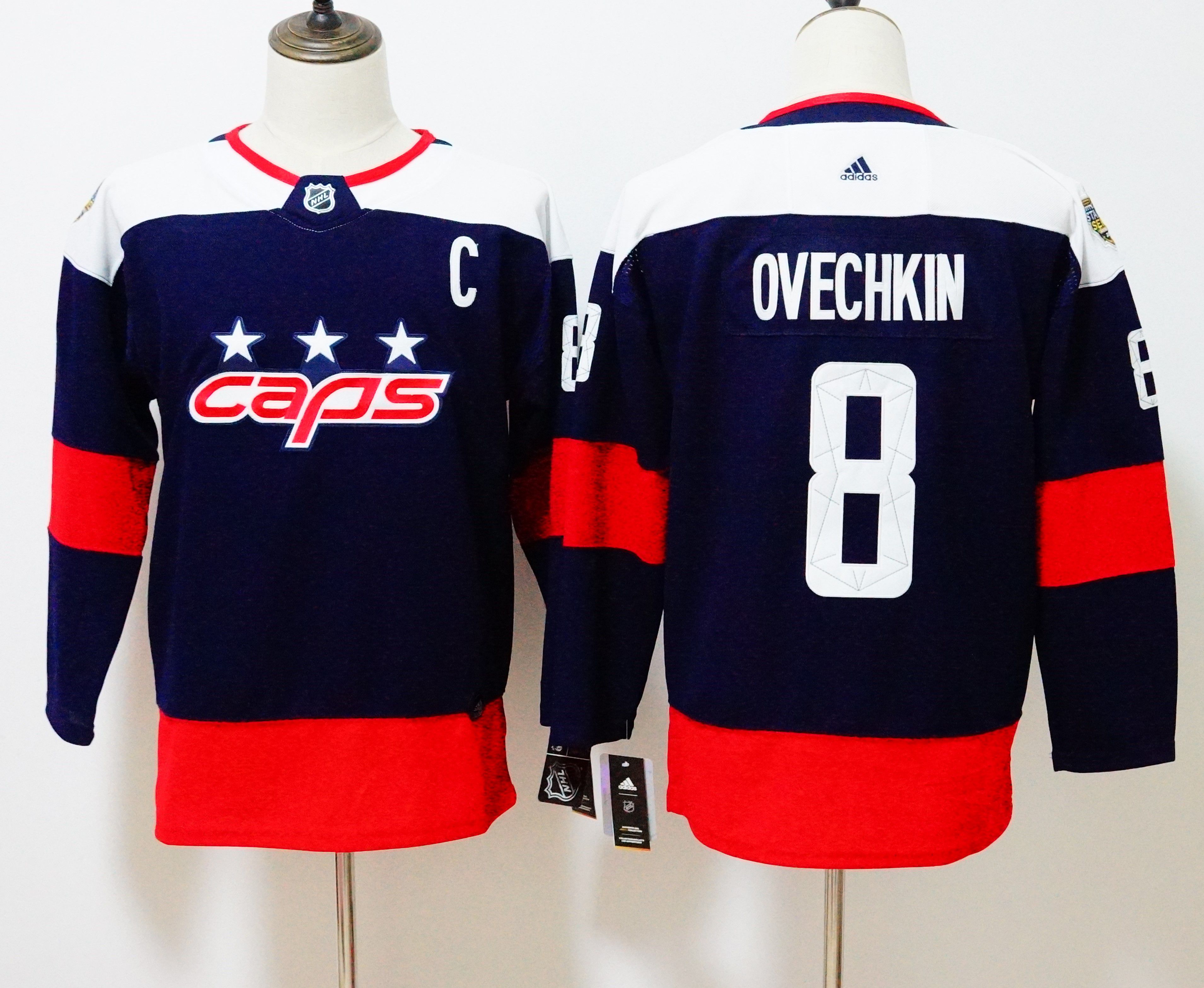 Women Washington Capitals 8 Ovechkin Blue Hockey Stitched Adidas NHL Jerseys